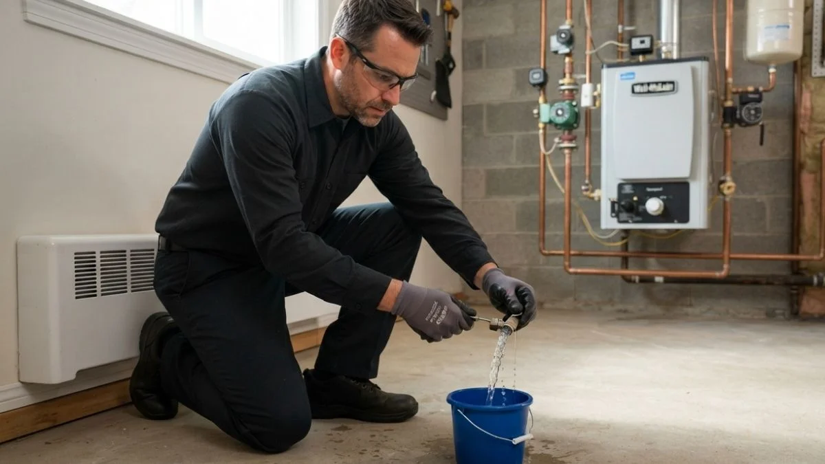 purge air from baseboard heating system