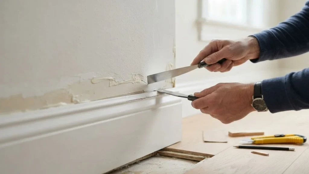 removing baseboards for lvp installation