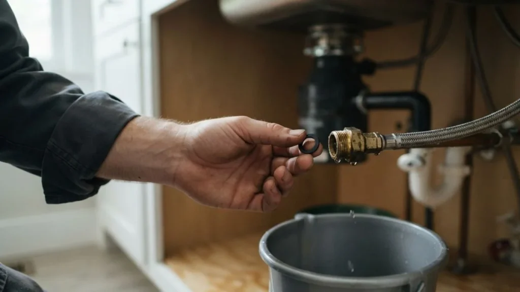 replacing washer supply line under sink
