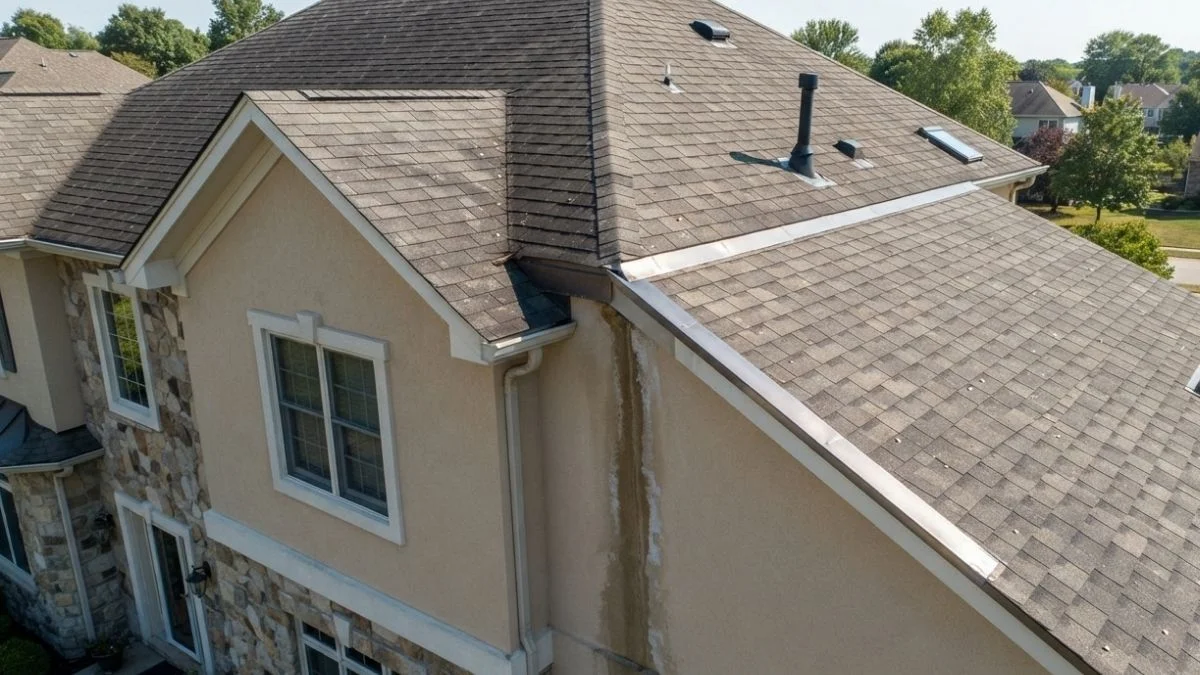 roof leak where addition meets house