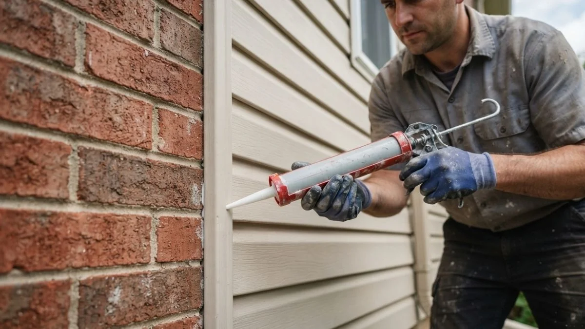 sealing siding brick gap caulking
