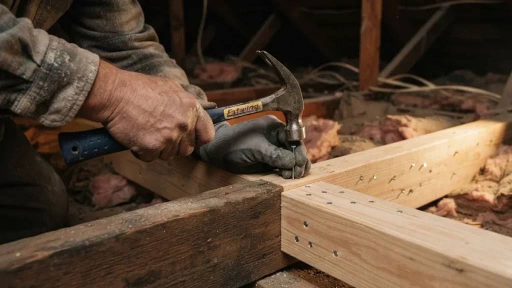 sistering attic joists nailing fasteners