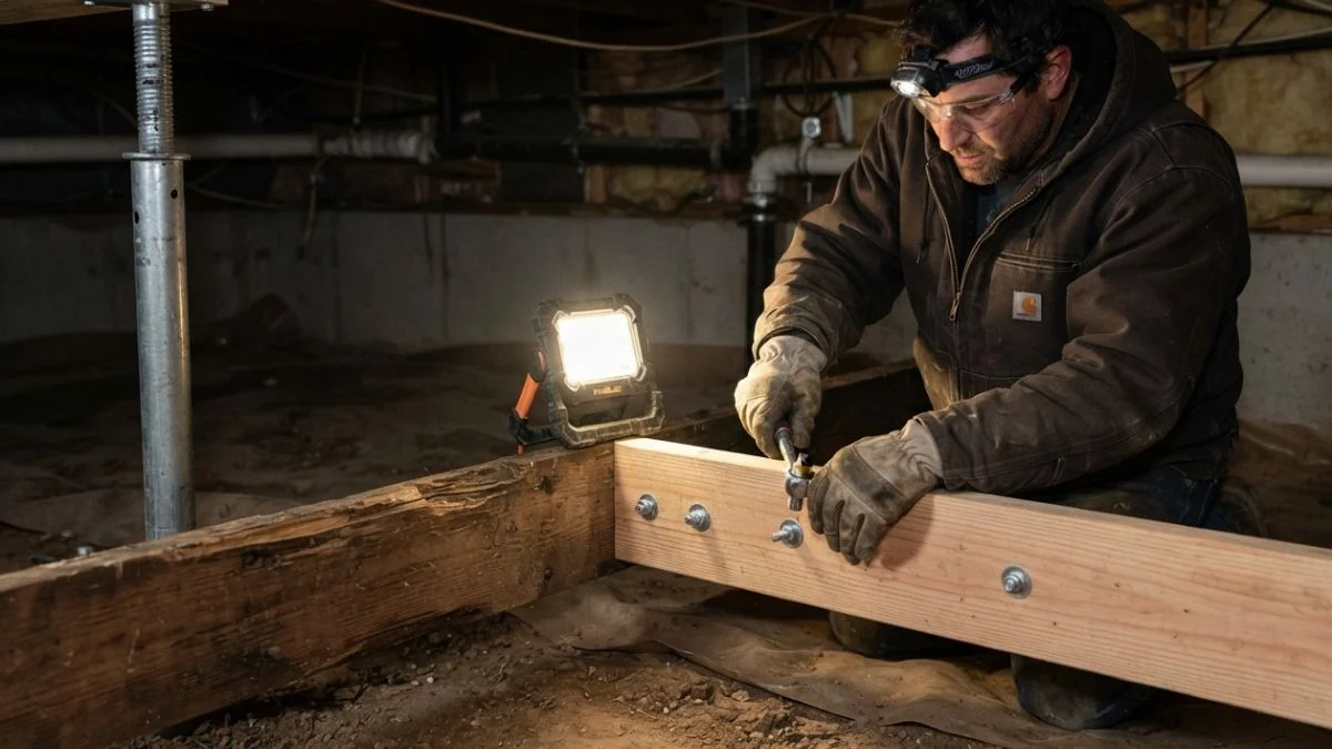 sistering cut floor joists repair