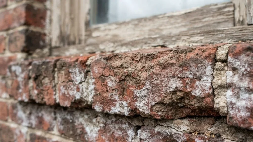 spalling brick window sill damage
