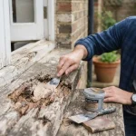 temporary fix rotted window sill