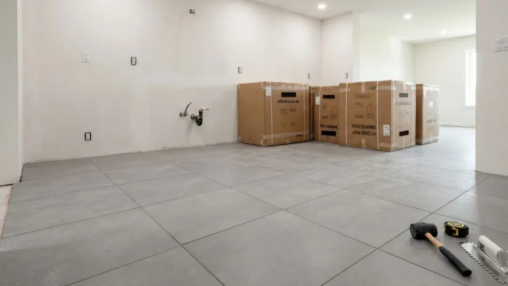 tile before cabinet installation
