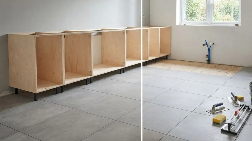 tile under cabinets comparison

