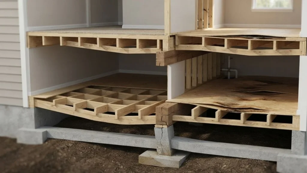 uneven second floor causes
