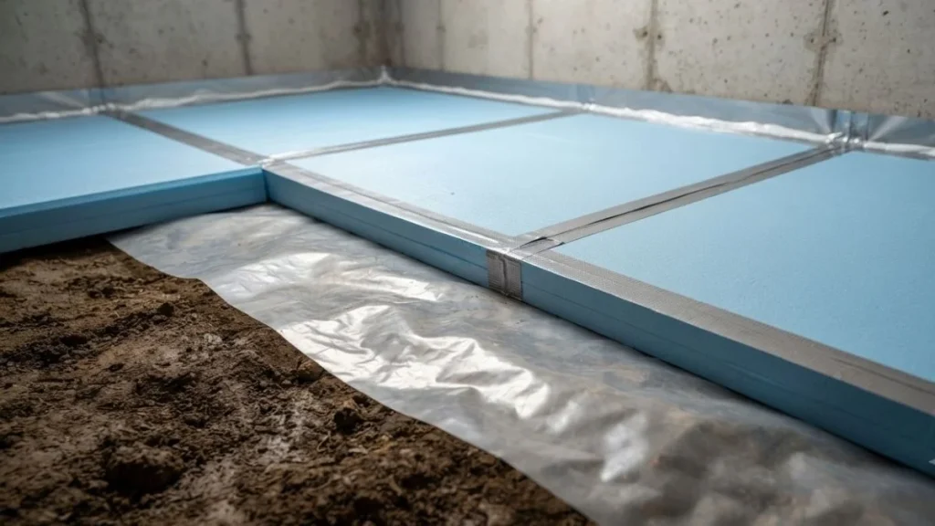 vapor barrier rigid foam basement
