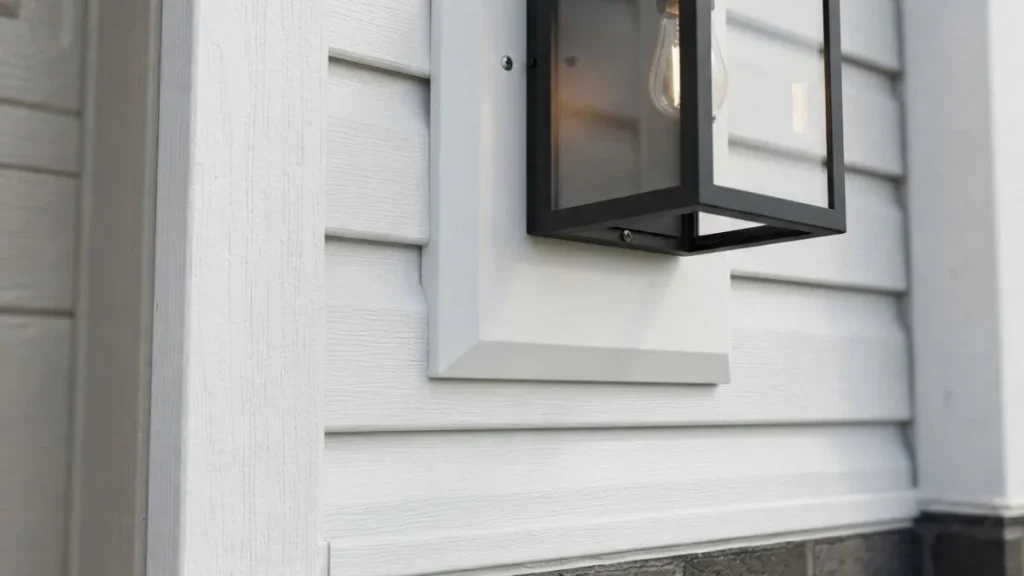 vinyl siding mounting block close up