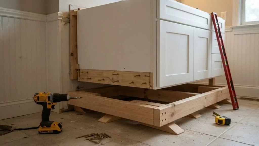 bathroom vanity support frame
