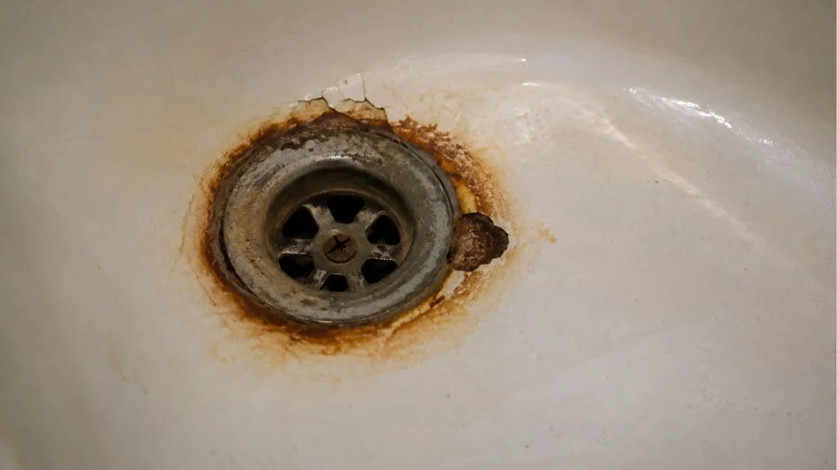 bathtub drain rust hole repair