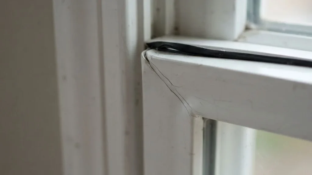 bowed vinyl window frame over nailed