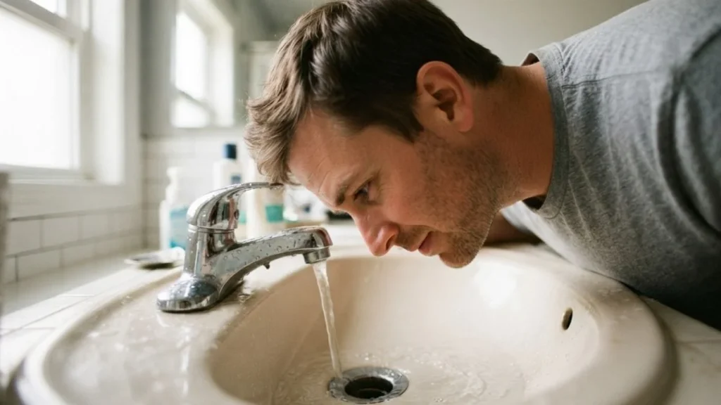 checking multiple sink fixtures for odor
