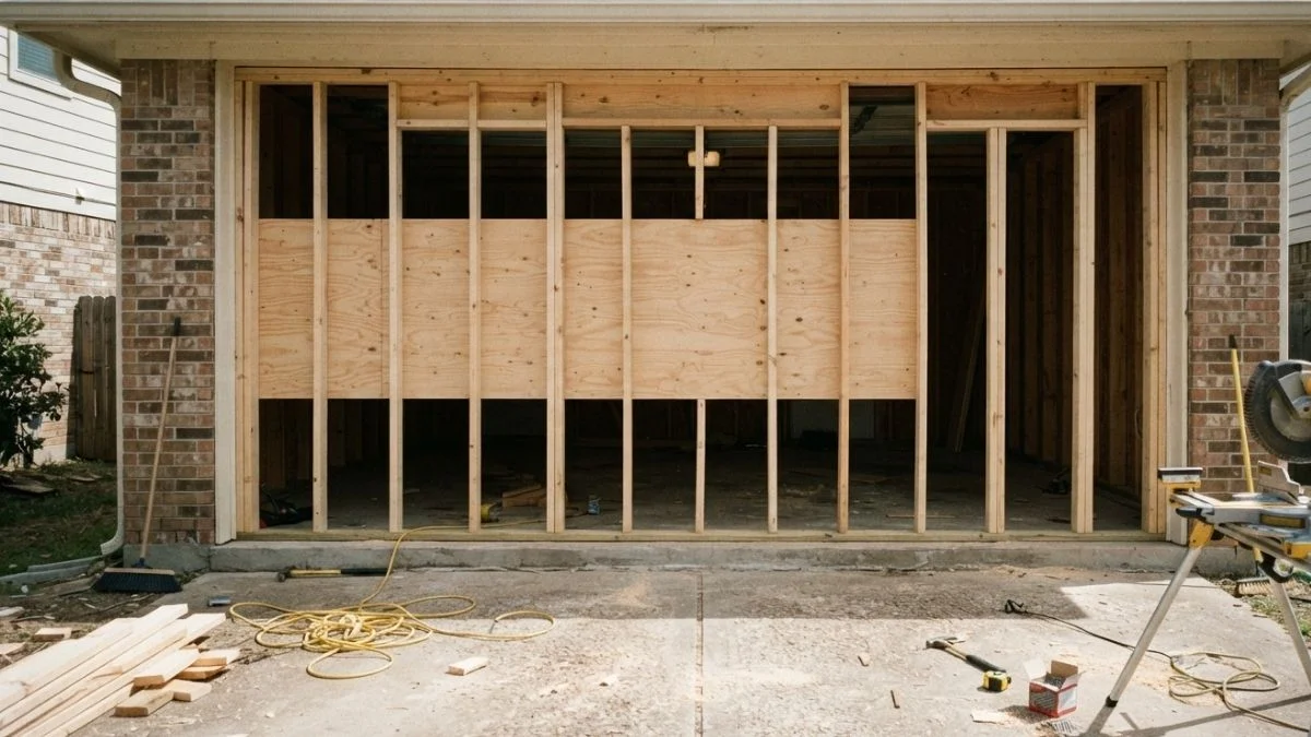 closing garage door opening conversion
