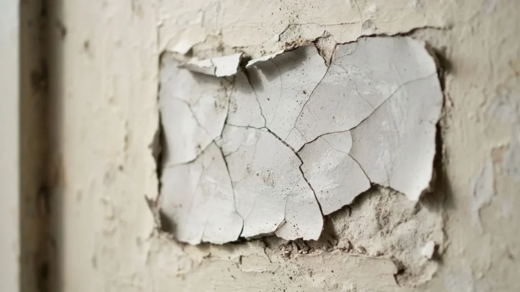 cracked peeling plaster patch failure
