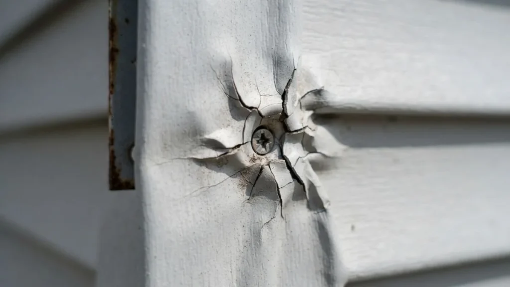 cracked vinyl siding anchor point damage