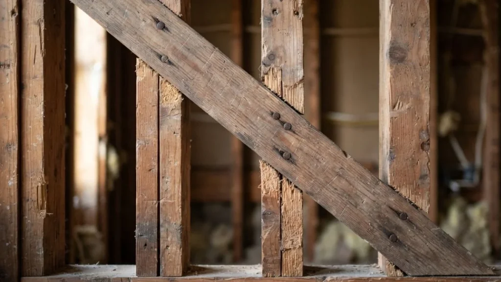 diagonal let in bracing wall studs
