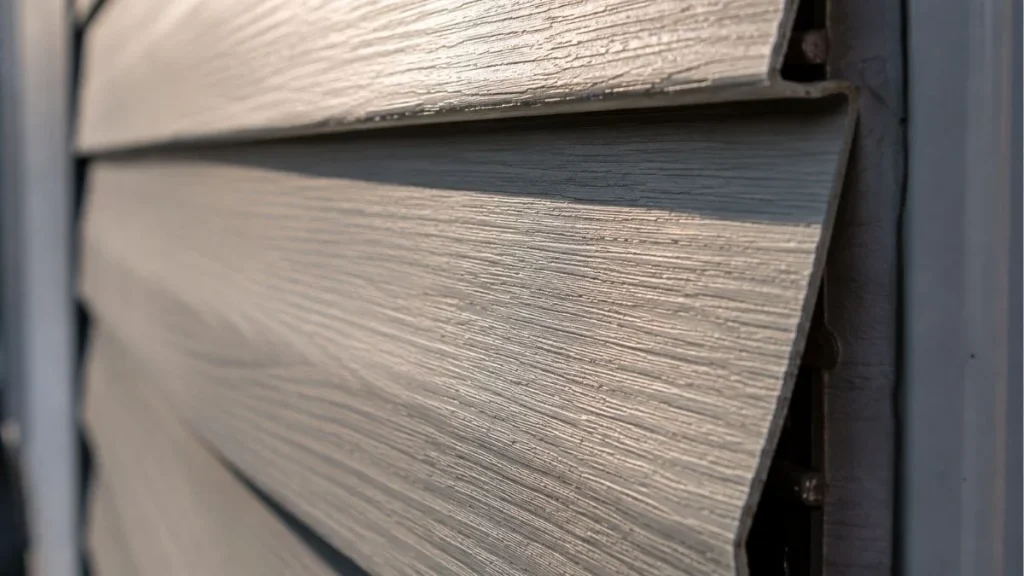 dutch lap siding shadow line closeup
