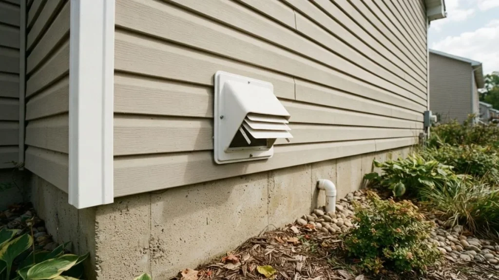 exterior dryer vent termination house wall
