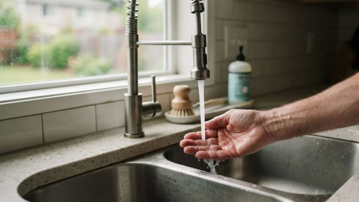 hot water bathroom not kitchen diagnosis