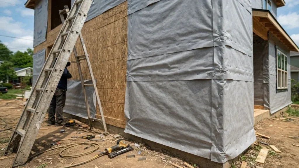 house wrap vapor barrier exterior wall