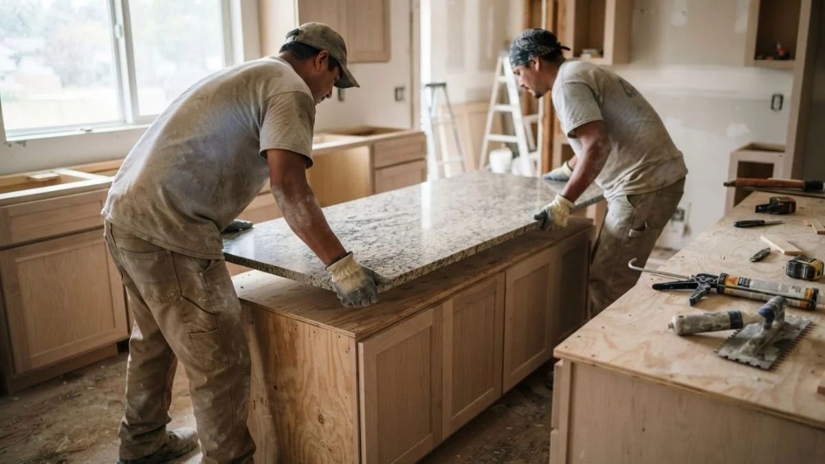 install granite countertops existing cabinets
