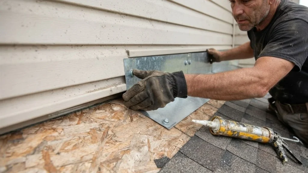 installing headwall flashing behind siding
