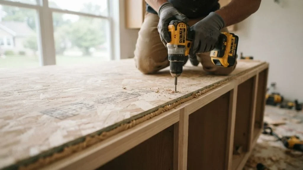 installing plywood substrate countertop
