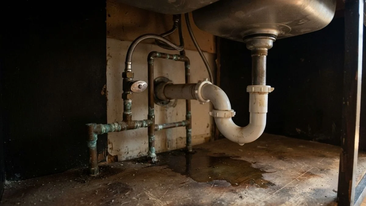 kitchen sink leak when water off diagnosis