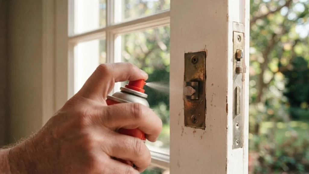 lubricating french door latch mechanism
