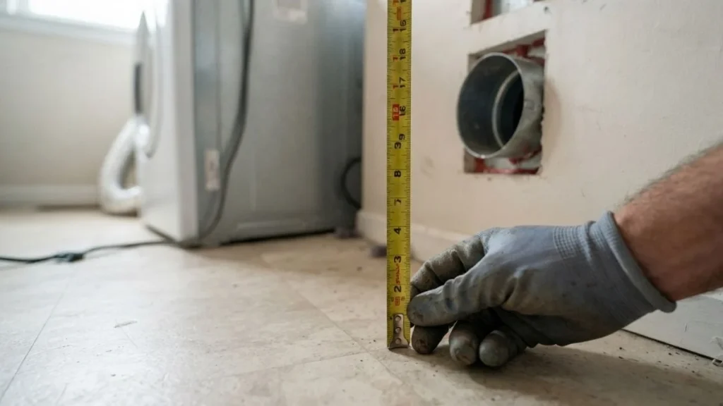 measuring dryer vent height finished floor
