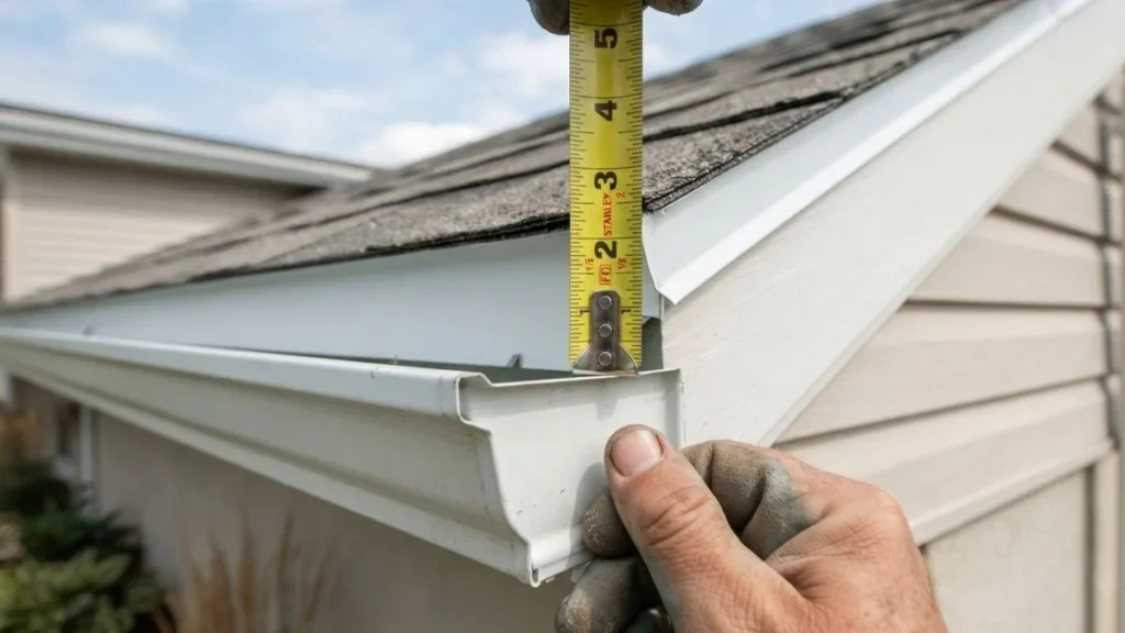 measuring gutter overhang roof edge
