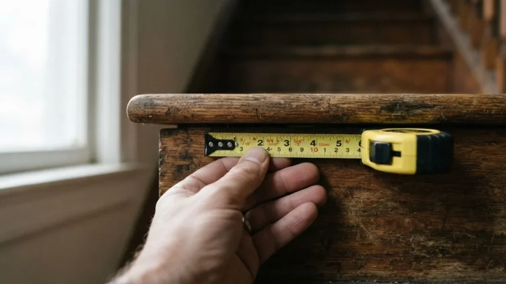 measuring stair riser gap tape measure