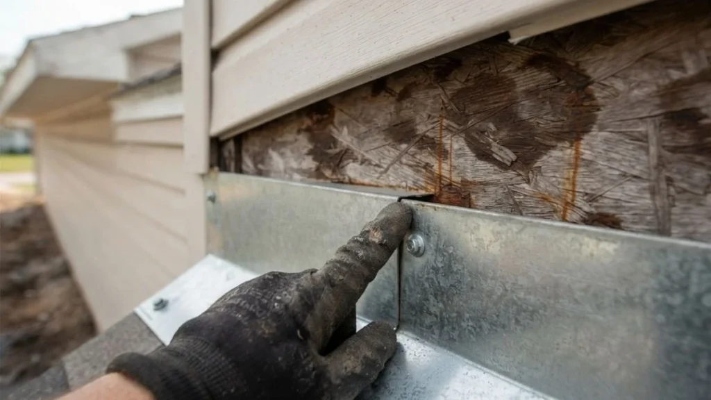 roof wall flashing overlap failure inspection
