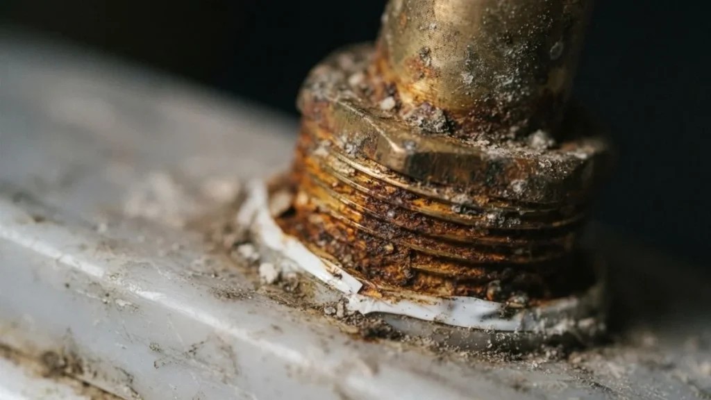 rusted corroded faucet mounting nut