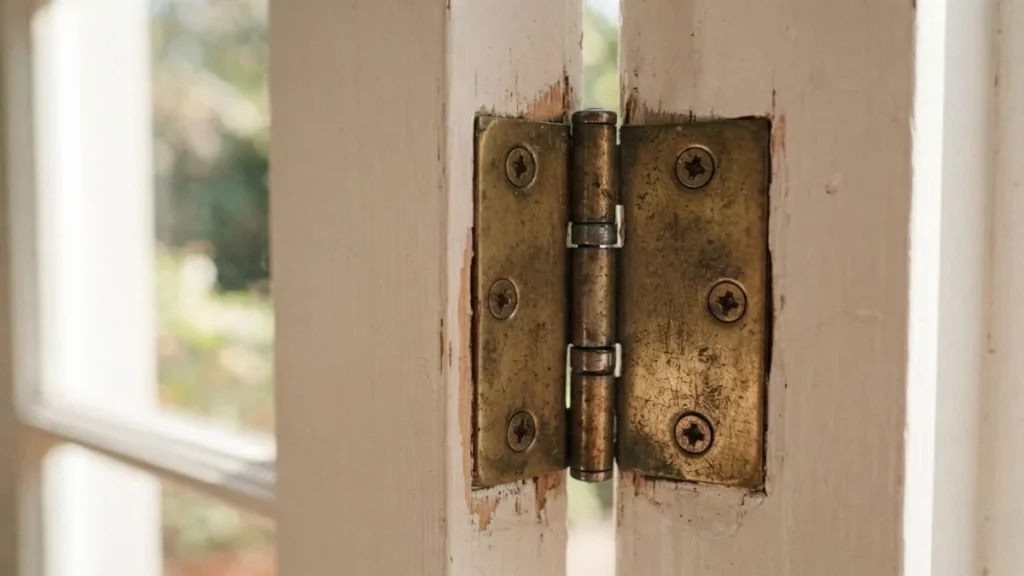 sagging french door hinge misalignment
