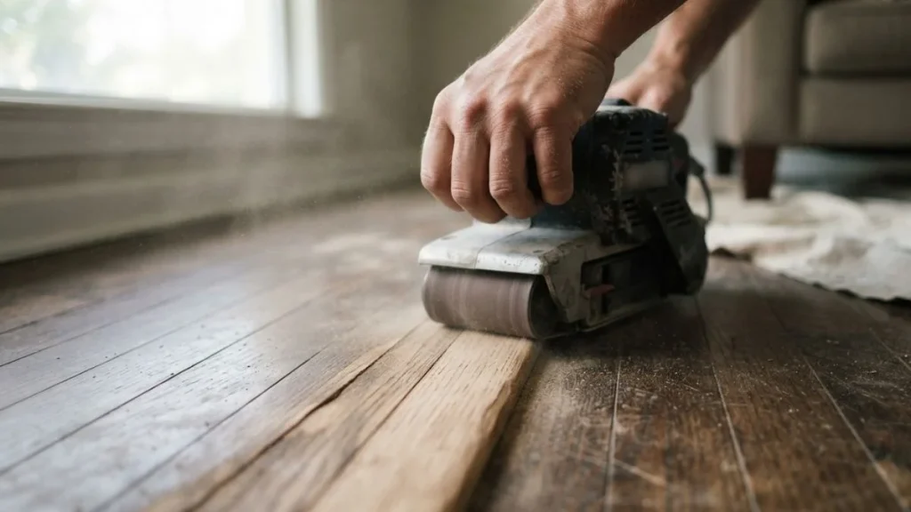 sanding hardwood floor hump belt sander