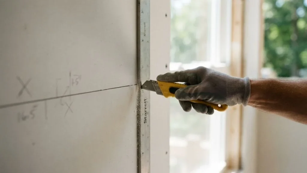 scoring drywall line wainscoting installation