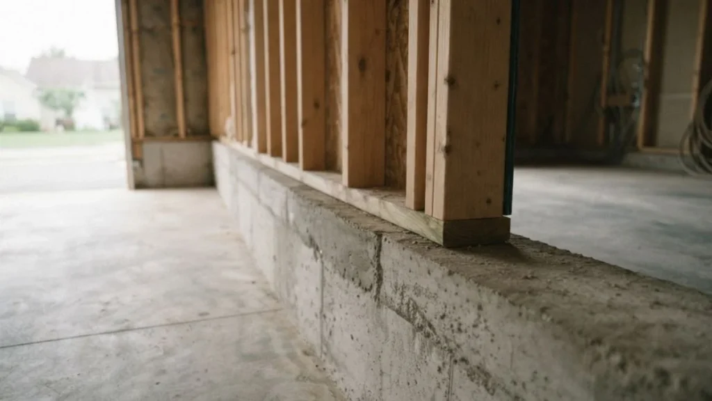 stem wall slab foundation garage detail
